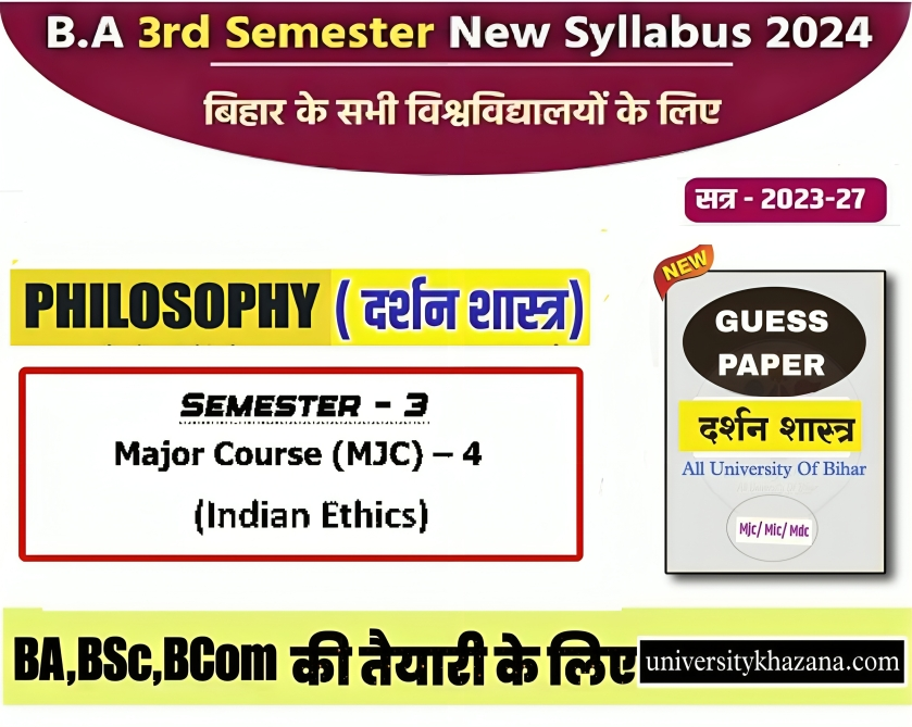 3rd Semester Philosophy Major Course Philosophy (MJC-4) Indian Ethics